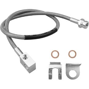 25'' Rear Extended Brake Line Fit for Jeep Cherokee XJ 2WD 4WD 1984-2001 Wrangler YJ 4WD 1987-1995 TJ 4WD 1997-2006, Fit for 4-6'' Suspension Lift Replace 89703, Stainless