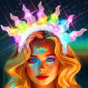 Zoestar Light Up Fire Hear -The -Flame Flame Rave Costume Association for Women