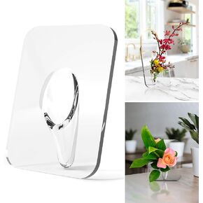 Ohlela Photo Frame على شكل إطار أكريليك واضحة مزهرية زهرة واحدة - 8 × 6 بوصة مزهرية إطار زهرة الأكريليك للقطاعات المركزية. حامل ترتيب زهرة إطار الصورة كقوة فريدة من نوعها للزهرة للديكور الغرفة