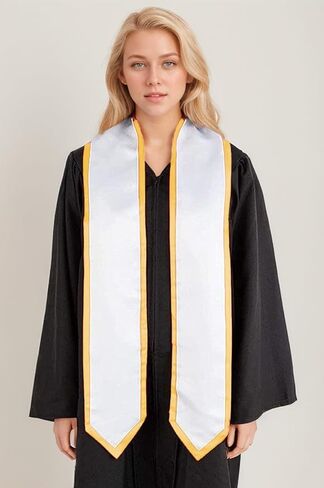Unisex Graduation Stole Classic End with Trim Graduation Sash for Adult 72" Long in Kuwait