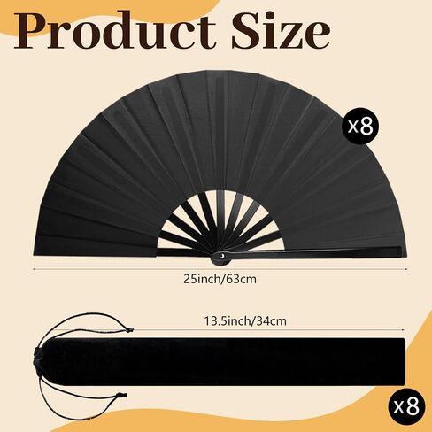 40 Pack White Paper Fans Set, Handheld Blank Folding Fans with Organza Bags and Cards, 8inch Bamboo Wedding Fans Bulk for Wedding Parties, DIY Decoration, Dancing Party in Kuwait
