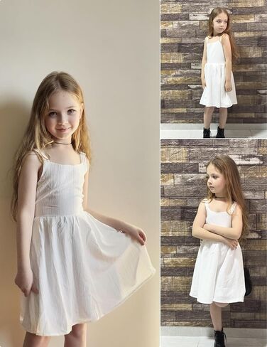 Arshiner Girls Cami Summer Sleeveless Bow Tie Casual Sundress with Pockets for 5-12 Y in Saudi Arabia