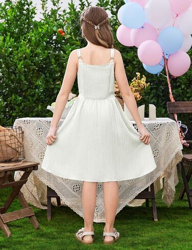 Arshiner Girls Cami Summer Sleeveless Bow Tie Casual Sundress with Pockets for 5-12 Y in Saudi Arabia