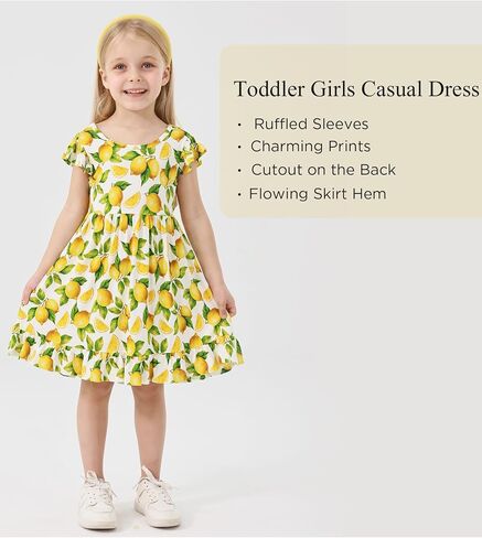 Bamboo Viscose Dress for Girls Little Kids and Toddler Ruffle Sleeveless Girls Casual Dress in Saudi Arabia