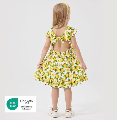 Bamboo Viscose Dress for Girls Little Kids and Toddler Ruffle Sleeveless Girls Casual Dress in Saudi Arabia