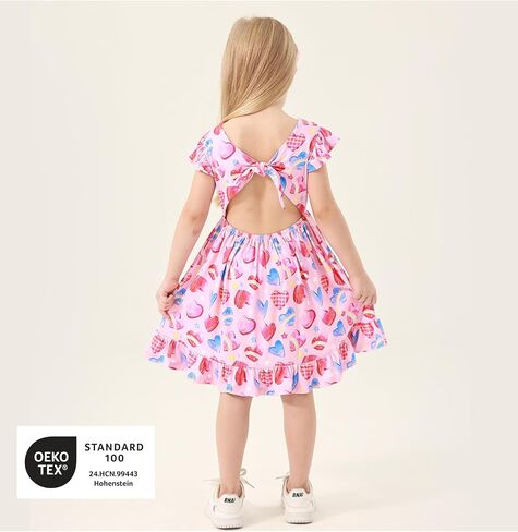 Bamboo Viscose Dress for Girls Little Kids and Toddler Ruffle Sleeveless Girls Casual Dress in Saudi Arabia