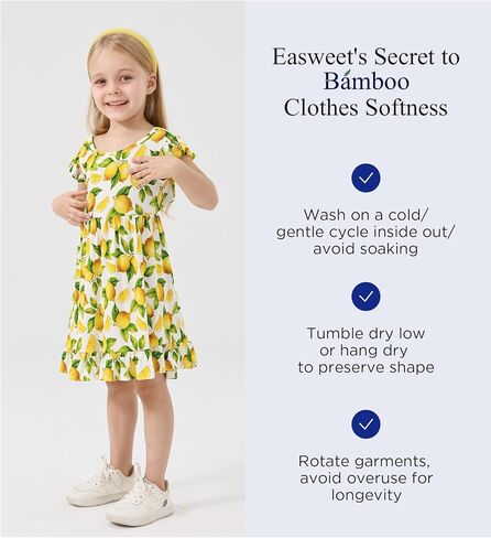 Bamboo Viscose Dress for Girls Little Kids and Toddler Ruffle Sleeveless Girls Casual Dress in Saudi Arabia