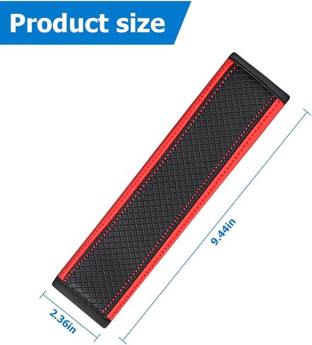 Car Seat Belt Cover, 2PCS Carbon Fiber Leather Vehicle Strap Harness Pad to Protect Your Neck and Shoulder, Auto Interior Seatbelt Protection Cushion Accessories, Universal Fit (Black/White) in Kuwait