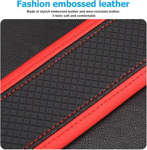 Car Seat Belt Cover, 2PCS Carbon Fiber Leather Vehicle Strap Harness Pad to Protect Your Neck and Shoulder, Auto Interior Seatbelt Protection Cushion Accessories, Universal Fit (Black/White) in Kuwait