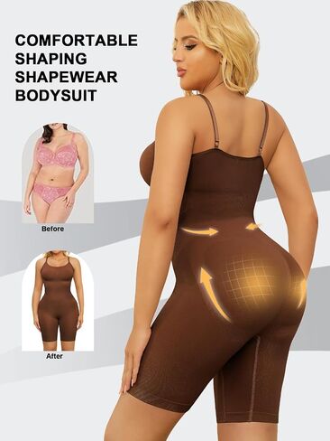 Womens Shapewear Bodysuit Tummy Control Seamless Jumpsuits Tops Slimming Sculpting Butt Lifter Full Body Shaper in Saudi Arabia