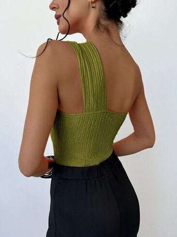 Skays Women's Front Twist Solid Color Slim Fit Counte One -Counter Suityless Smooless Control Suity Beachless Jumpsuit in Kuwait