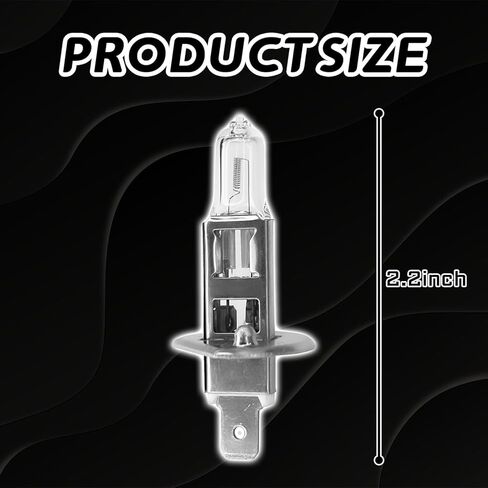 2PCS H1 Headlight Bulb High and Low Beam H1 Halogen Headlight Bulbs Restoration Kit, 12V 55W H1 LED Fog Light Bulb Multi-Purpose Lamp Quartz Headlamp Driving Light Bulb Standard Replacement in Kuwait