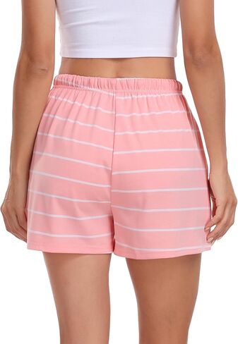 Vlazom Women's Pajama Shorts Comfy Sleep Shorts Striped Pajama Bottom Drawstring Waist with Pockets S-XXL in Saudi Arabia