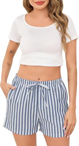 شورتات نوم فلازوم للنساء بيجاما شورتات شورت شورت سراويل ملاكم مع الجيب S-XXL in Kuwait