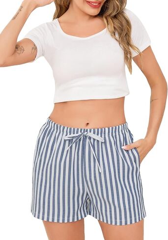 شورتات نوم فلازوم للنساء بيجاما شورتات شورت شورت سراويل ملاكم مع الجيب S-XXL in Kuwait