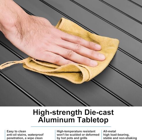 طاولة تخييم معدنية قابلة للطي مقاومة للحرارة، سعة 110 شديدة التحمل، إطار ألومنيوم سميك وأقدام مطاطية، طاولة شاطئ مستطيلة محمولة في الهواء الطلق مع حقيبة حمل للرمل، مخيم السيارة، السفر in Kuwait