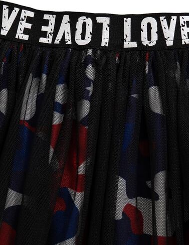 Girl's Skirt Outfits Two Piece Print Short Sleeve Asymmetrical T Shirt and Leopard Mesh Skirt Set in Kuwait