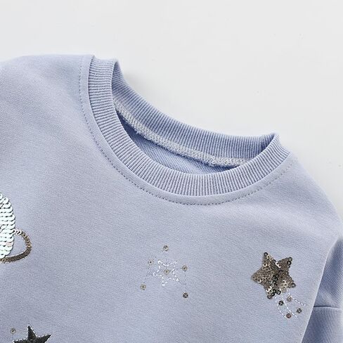 Velius Toddler Girls Long Sleeve Cotton Crew Neck Pullover Sweatshirt with Tutu Skirts Casual Outwear for Kids 2-7 Years in Saudi Arabia