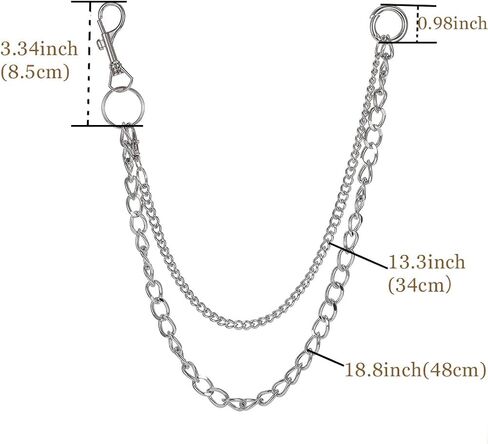 Hip Hop Pants Chain for Men Goth Jean Chains for Pant Punk Pocket Chain Layered Acrylic Keychains Cute Trouser Chain Rock Wallet Chain Waist Body Accessories for Women in Saudi Arabia