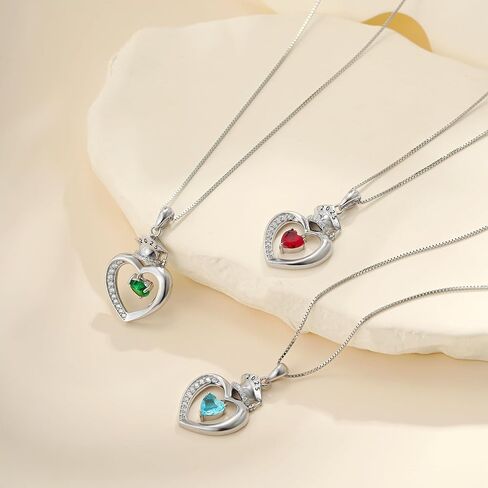 Graduation Gifts for Her 2025, S925 Sterling Silver Heart Birthstone Graduation Cap Necklaces Class of 2025 High School College Graduations Gift for Her in Saudi Arabia