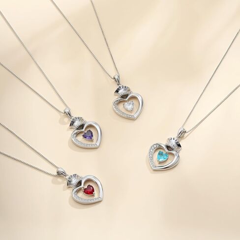 Graduation Gifts for Her 2025, S925 Sterling Silver Heart Birthstone Graduation Cap Necklaces Class of 2025 High School College Graduations Gift for Her in Saudi Arabia