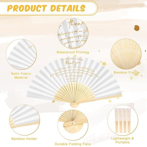 30 Pcs Silk Fabric Folding Fans Bulk for Wedding Guests Thank You Bamboo Folded Hand Fan for Bridal Shower Decoration Favor Vintage Handheld Fans Souvenirs with Organza Bag (Haze Blue,Classic) in Saudi Arabia