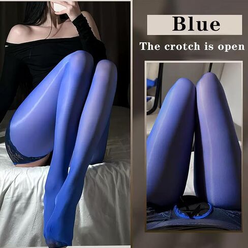 Women's Oil Shiny Pantyhose Lace Crotch High Waist Stockings Tights Oil Shimmer Tights Ultra Silky 8 Denier in Kuwait