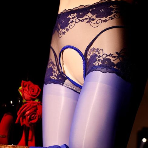 Women's Oil Shiny Pantyhose Lace Crotch High Waist Stockings Tights Oil Shimmer Tights Ultra Silky 8 Denier in Kuwait