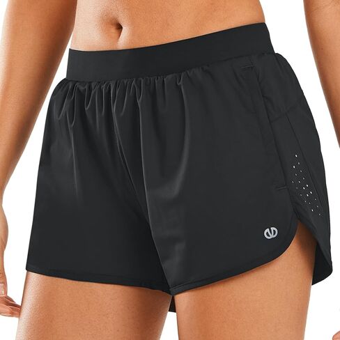 ALLZERO Feel Fit™ Running Shorts for Women 3" Quick Dry Athletic Shorts with Liner Zipper Pockets Gym Workout in Saudi Arabia