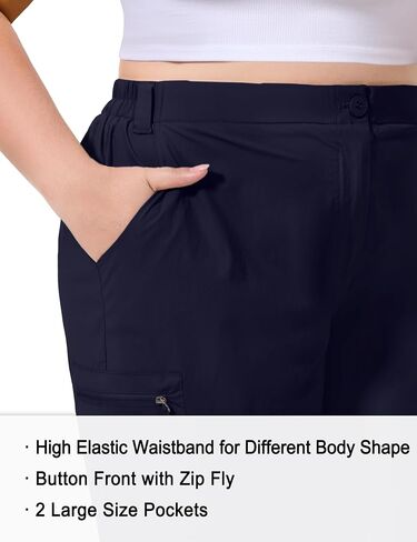 FOREYOND Women's Plus Size Golf Shorts Quick Dry 9'' Hiking Cargo Shorts Athletic Casual Summer Bermuda with Pockets in Saudi Arabia