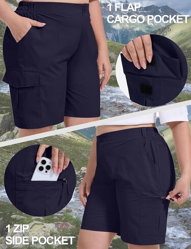 FOREYOND Women's Plus Size Golf Shorts Quick Dry 9'' Hiking Cargo Shorts Athletic Casual Summer Bermuda with Pockets in Saudi Arabia