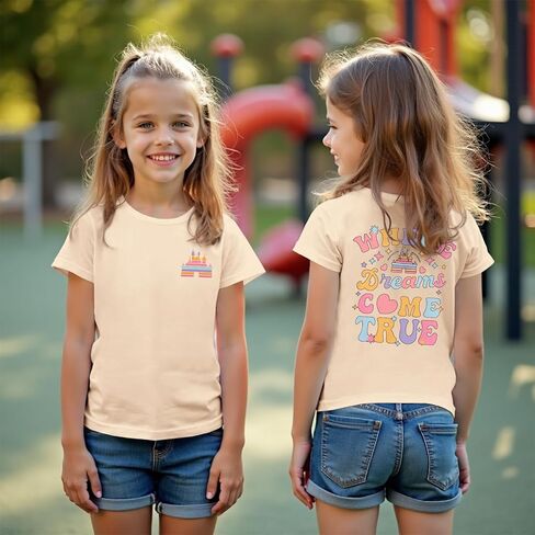 CM C & M Wodro Magic Kingdom Shirt for Kid Castle Graphic T-Shirt Girls Holiday Fairy Tale Tee Summer Summer Short Sleeve Tops in Saudi Arabia