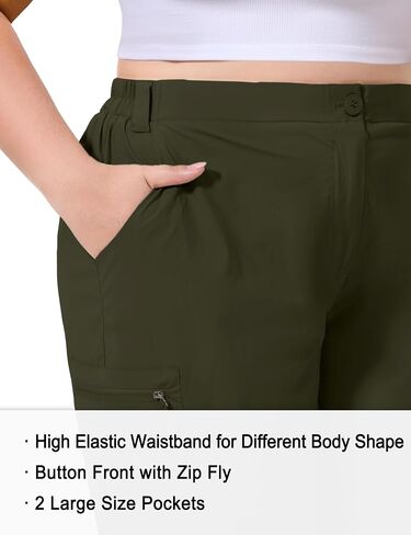 Foreyond Women's Plus Size Size Golf Shorts Quick Dry 9 '' المشي لمسافات طويلة شورتات شائكة رياضية غير رسمية الصيف مع جيوب in Saudi Arabia