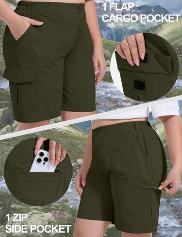 Foreyond Women's Plus Size Size Golf Shorts Quick Dry 9 '' المشي لمسافات طويلة شورتات شائكة رياضية غير رسمية الصيف مع جيوب in Saudi Arabia