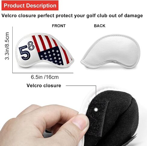 American Flag Golf Wedge Head Cover, US Flag Wedge Cover 48 for All Brand - Premium Leather Golf Iron Club Head Cover Headcover for Men (1pc 48 Degrees) in Saudi Arabia