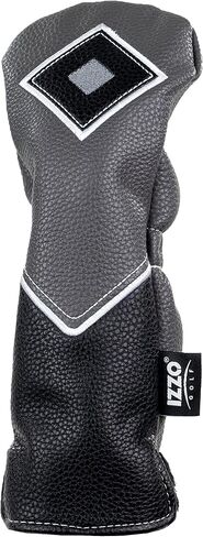IZZO Golf Premium Fairway Wood Headcover Gray/Black - Durable PU Leather Golf Fairway Wood Headcover in Saudi Arabia