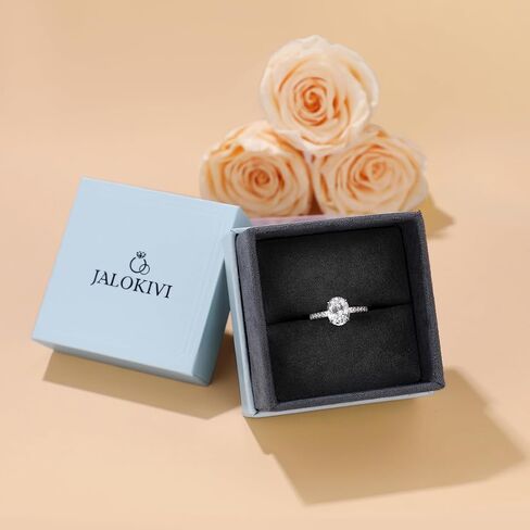 1.5CT 925 Sterling Silver Engagement Rings for Women Oval Cut Cubic Zirconia Wedding Promise Rings for Her Size 4-12.5 in Saudi Arabia