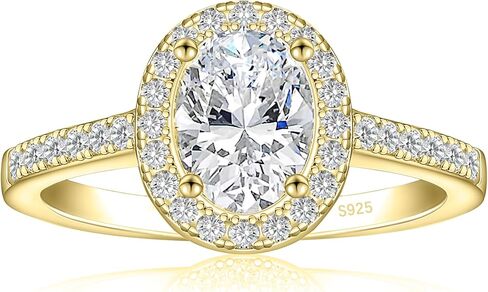 1.5CT 925 Sterling Silver Engagement Rings for Women Oval Cut Cubic Zirconia Wedding Promise Rings for Her Size 4-12.5 in Saudi Arabia