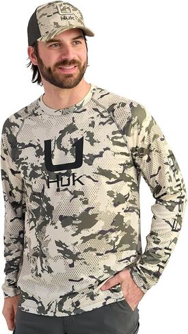 HUK Mens KC Scott Patterned Pursuit Shirt, Performance Fishing Shirt, Marolina Blue, 3X-Large in Saudi Arabia
