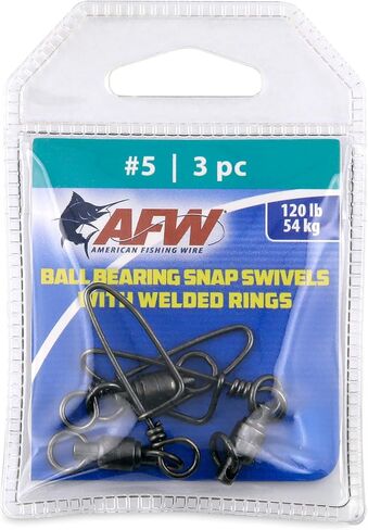 American Fishing Wire Black Ball Bearing Snap Swivels (2 Pieces), Size 7, 250 Pound Test in Saudi Arabia