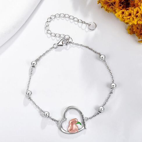 Animal Bracelet S925 Sterling Silver Heart Animal Jewelry Gift For Women Dog Lover in Saudi Arabia
