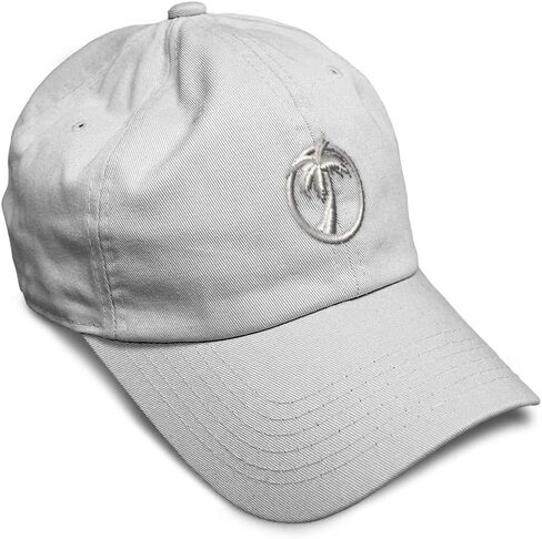 Speedy Pros Soft Baseball Cap Palm Tree Silver Embroidery Trees Palm Tree Embroidery Cotton Dad Hats for Men & Women in Kuwait