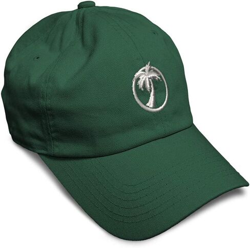 Speedy Pros Soft Baseball Cap Palm Tree Silver Embroidery Trees Palm Tree Embroidery Cotton Dad Hats for Men & Women in Kuwait