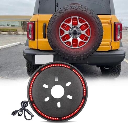 Spare Tire Brake Light Compatible with Wrangler JK JKU 2007-2018, Plug and Play 3rd Third Brake Light LED Rear Wheel Light in Kuwait