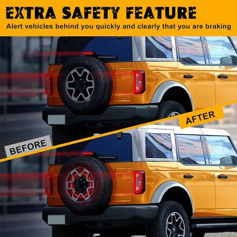 Spare Tire Brake Light Compatible with Wrangler JK JKU 2007-2018, Plug and Play 3rd Third Brake Light LED Rear Wheel Light in Kuwait