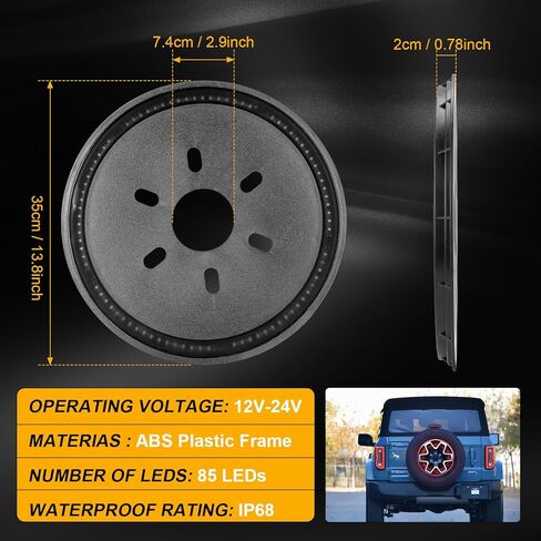 Spare Tire Brake Light Compatible with Wrangler JK JKU 2007-2018, Plug and Play 3rd Third Brake Light LED Rear Wheel Light in Kuwait