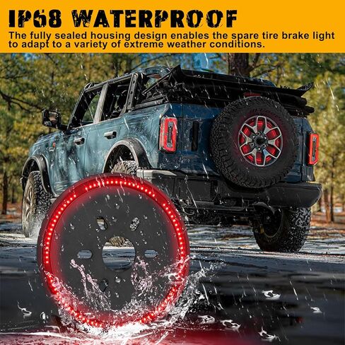 Spare Tire Brake Light Compatible with Wrangler JK JKU 2007-2018, Plug and Play 3rd Third Brake Light LED Rear Wheel Light in Kuwait