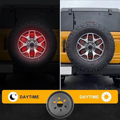 Spare Tire Brake Light Compatible with Wrangler JK JKU 2007-2018, Plug and Play 3rd Third Brake Light LED Rear Wheel Light in Kuwait