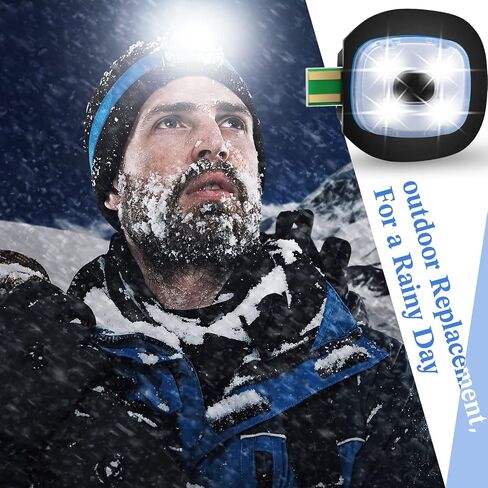 Mudder USB Rechargeable Light for LED Knit Beanie Hat, 4 Pieces, Strong Medium and Weak Mode Hat Lights Flashing Hands Free Flashlight Men Dad Father, Black in Saudi Arabia