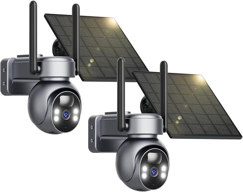 LIWAN 4G LTE Cellular Solar Security Camera Wireless, Solar Powered, No WiFi Security Camera Outdoor, PIR Motion Detection, 2K Color Night Vision, SIM Card Included, Unlimited Data Plan in Kuwait
